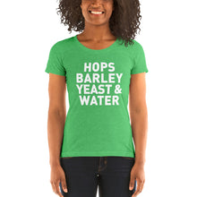 Load image into Gallery viewer, Ladies&#39; Hops Barley Yeast Water Tri-blend short sleeve t-shirt
